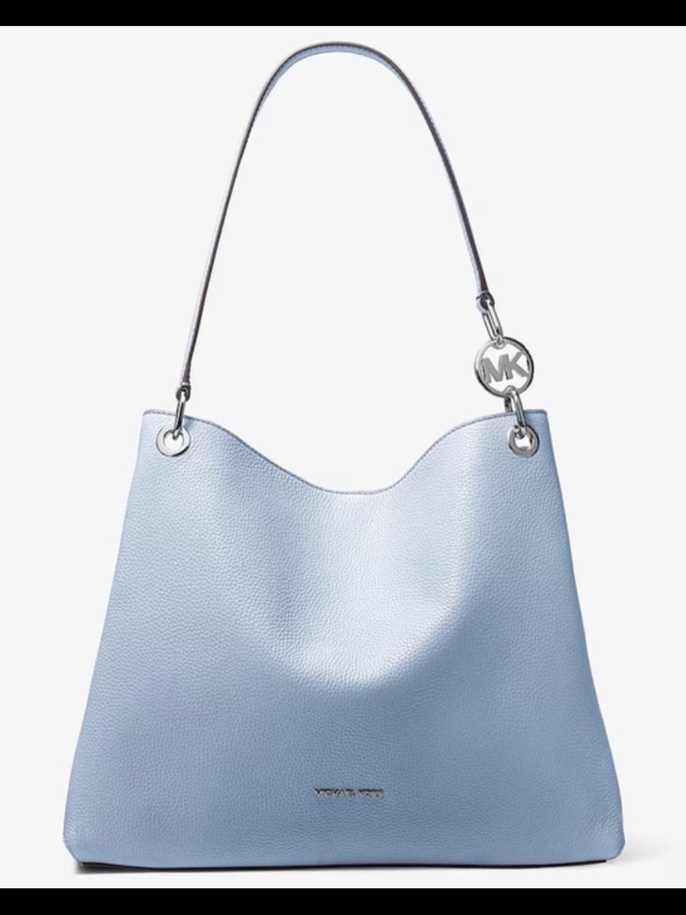 Michael Kors Powder Blue Pebbled Leather Shoulder Tote Christina